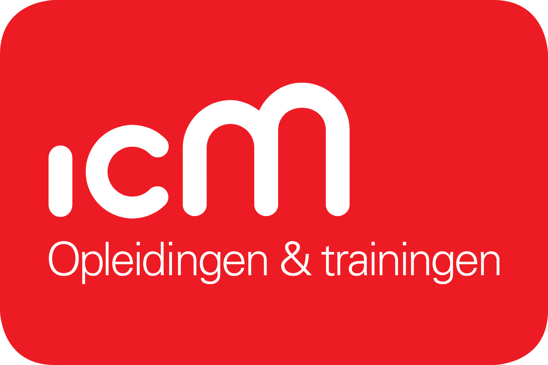 ICM logo wit op rood NW